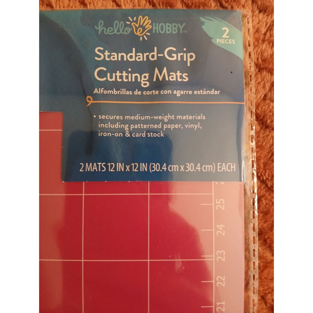 Hello Hobby Standard Grip Cutting Mats 12x12 2 Pack Craft Vinyl NEW